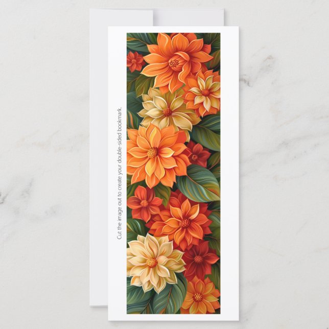 Create Your Own Painted Orange Flowers Bookmark (Front)