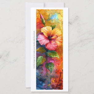 Create Your Own Painted Tropical Hibiscus Bookmark