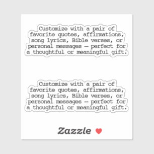 Create Your Own Pair of Custom Quote Verse Blck S