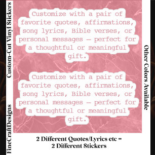 Create Your Own Pair of Custom Quote Verse Pink
