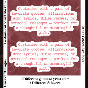 Create Your Own Pair of Custom Quote Verse Red XS