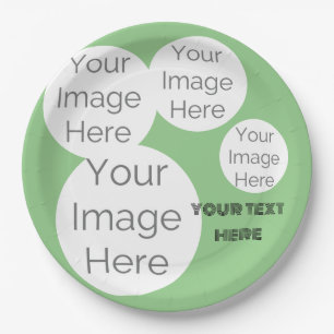create your own paper photo text template green  paper plate