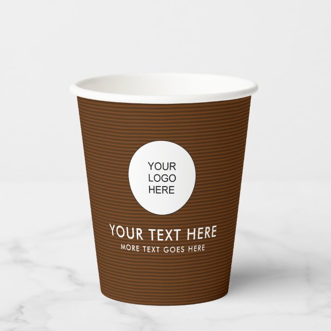 Create Your Own Papercup Business Logo Here Coffee Paper Cups (Front)