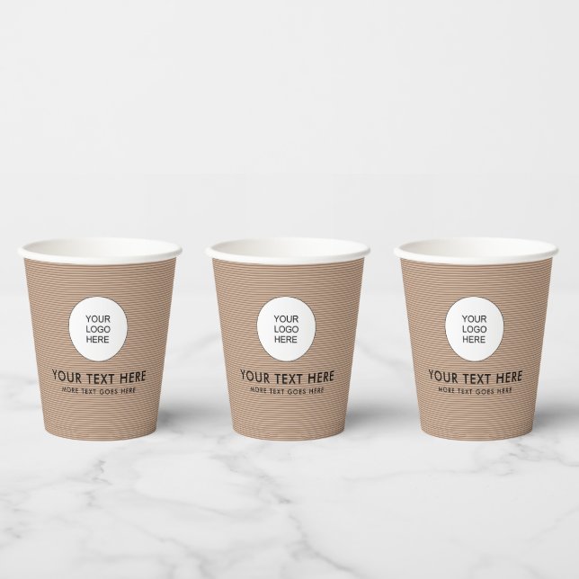Create Your Own Papercup Logo Coffee Colour Paper Cups (Multi)