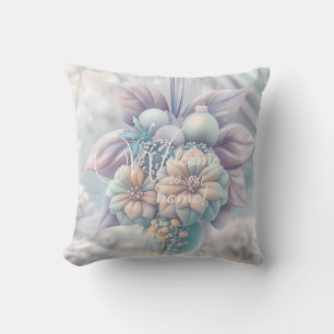 Create Your Own Pastel Christmas Baubles & Flowers Cushion