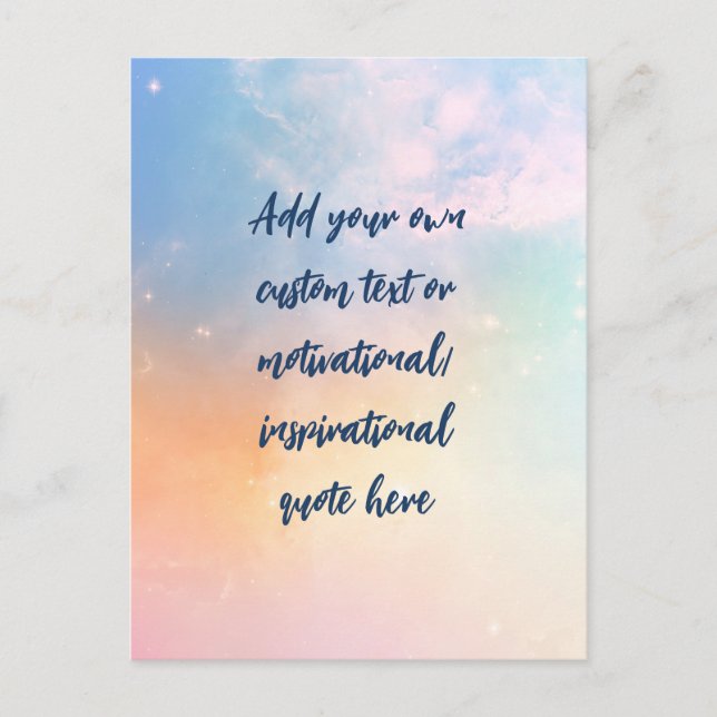 Create Your Own Pastel Motivational Quote Postcard (Front)