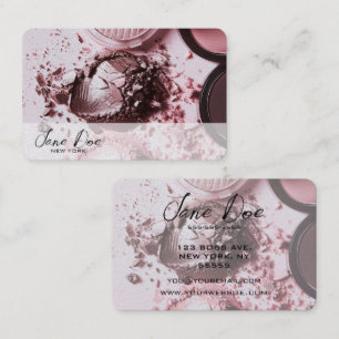 Create Your Own Pastel Pink Crushed Makeup Business Card