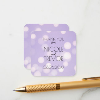 Create Your Own - Pastel Purple Bokeh Thank You Enclosure Card