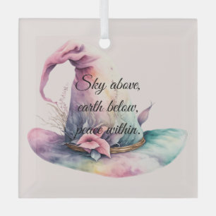 Create Your Own Pastel Rainbow Witch Hat Leaves Glass Tree Decoration