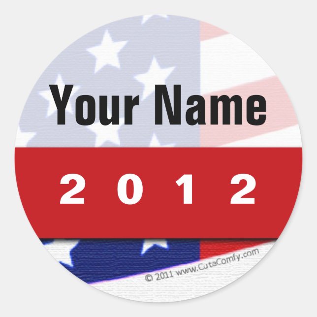 Create Your Own Patriotic Political Merchandise Classic Round Sticker (Front)
