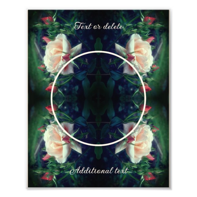 Create Your Own Peach Rose And Buds 8x10 Photo Print (Front)