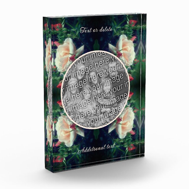 Create Your Own Peach Rose And Buds  Photo Block (Left)