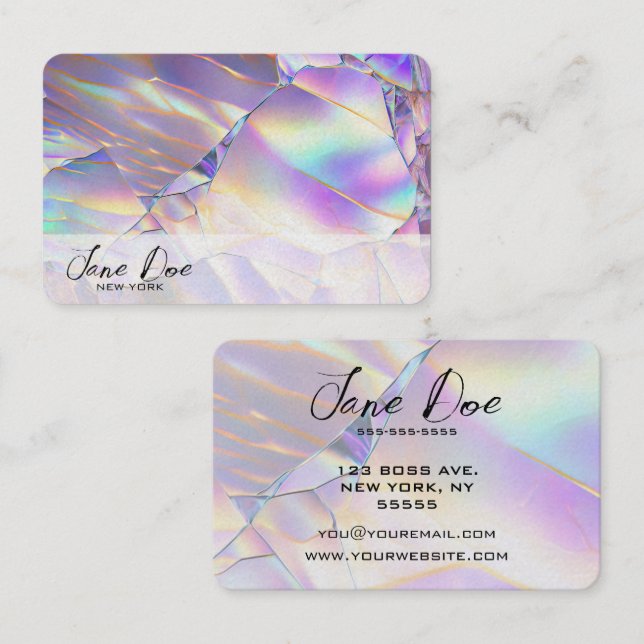 Create Your Own Pearl Pink Opal Business Card (Front/Back)