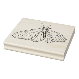 Create Your Own Perched Hand Drawn Butterfly Rubber Stamp