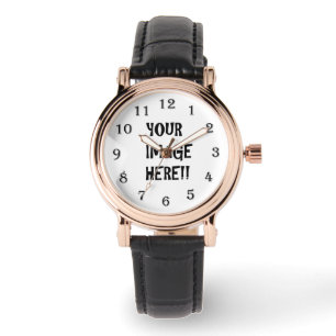 Create Your Own Perfect Square Black Leather Strap Watch
