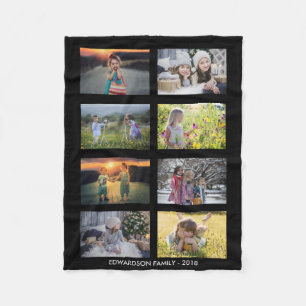 Create your own personal family photo collage fleece blanket