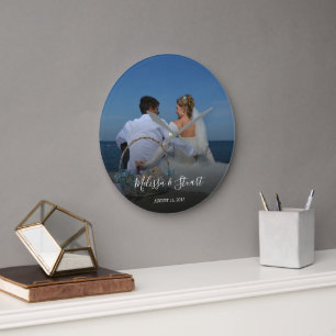Create your own personal photo wedding large clock