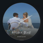 Create your own personal photo wedding large clock<br><div class="desc">Create your own personal photo wedding wall clock.
Add your own most beautiful wedding photo,  add your names and wedding date.
A very personal wedding gift.</div>