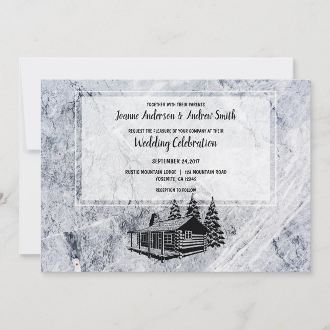 Create your own personal rustic mountain wedding invitation (Front)