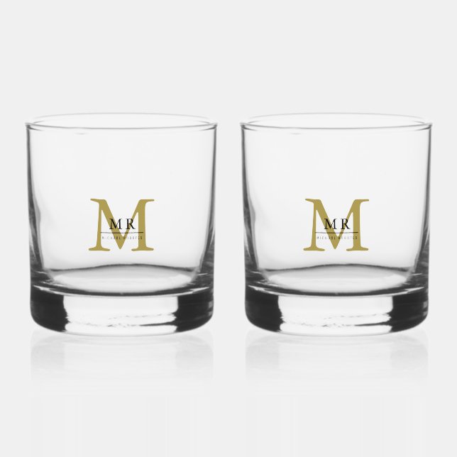 Create Your Own Personalise Add Monogram,Name Whiskey Glass (Front)