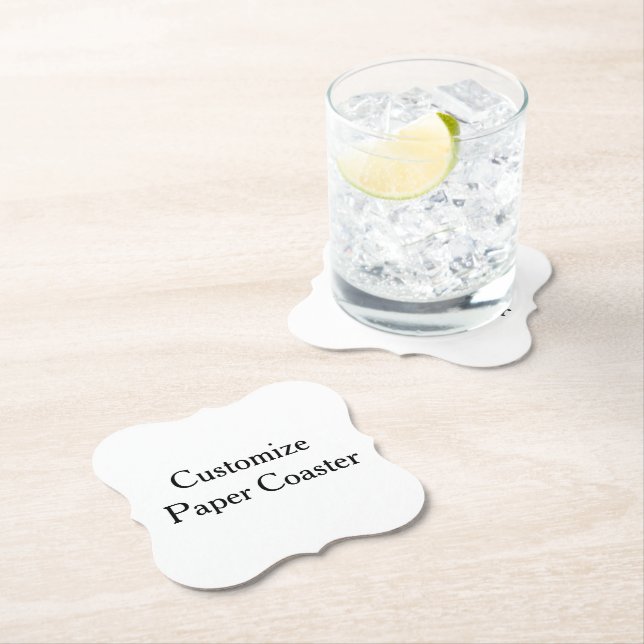  create your own personalise simple Bracket Paper Coaster (Insitu)