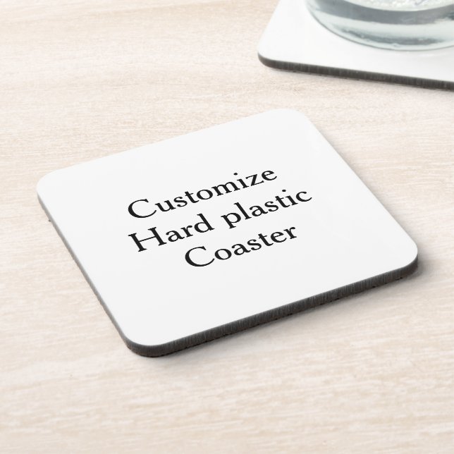 create your own personalise simple Hard plastic  Coaster (Left Side)