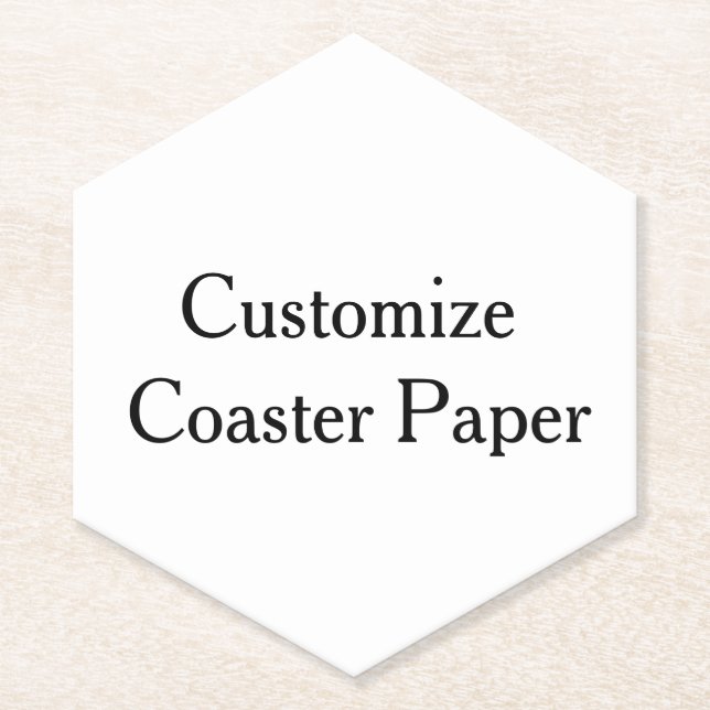  create your own personalise simple   Hexagon Paper Coaster (Front)