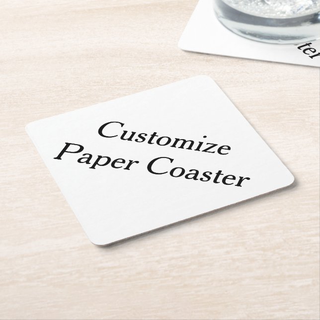  create your own personalise simple paper coaster (Angled)