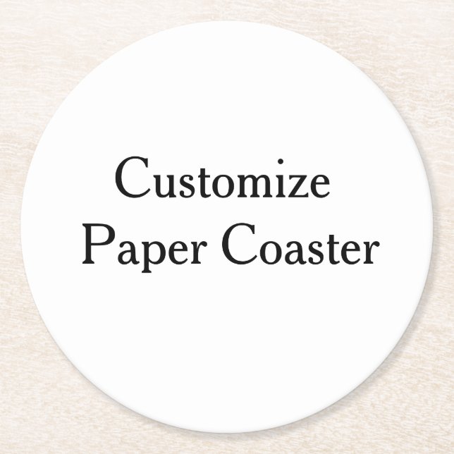  create your own personalise simple Round Paper Coaster (Front)