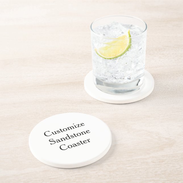 create your own personalise simple Sandstone Coaster (Side)