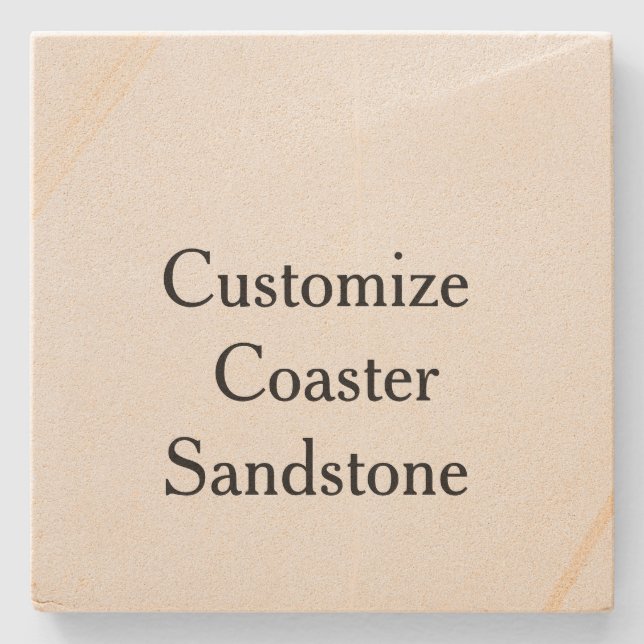  create your own personalise simple Sandstone Stone Coaster (Front)