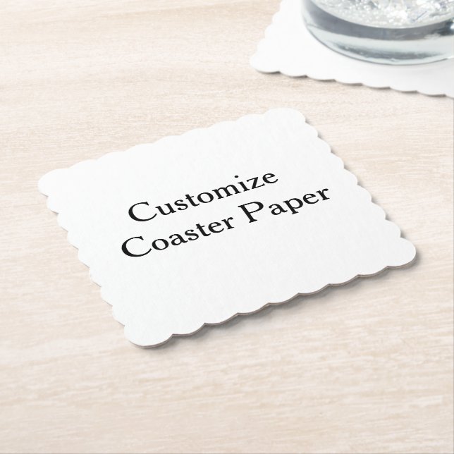  create your own personalise simpleScalloped Squar Paper Coaster (Angled)