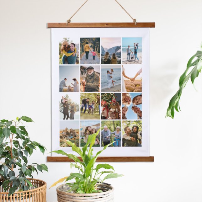 Create Your Own Personalised 16 Photo Collage Hanging Tapestry (Creator Uploaded)