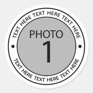 Create your own Personalised 1PHOTO Classic Round Sticker