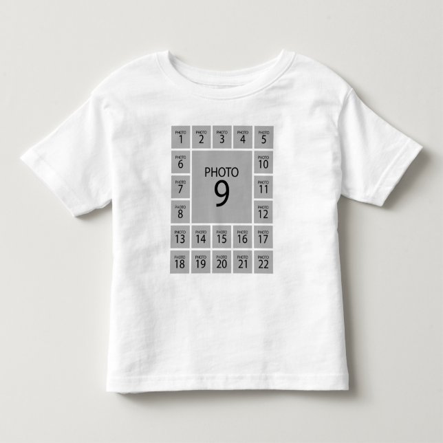 Create your own  Personalised 22 PHOTO COLLAGE Toddler T-Shirt (Front)