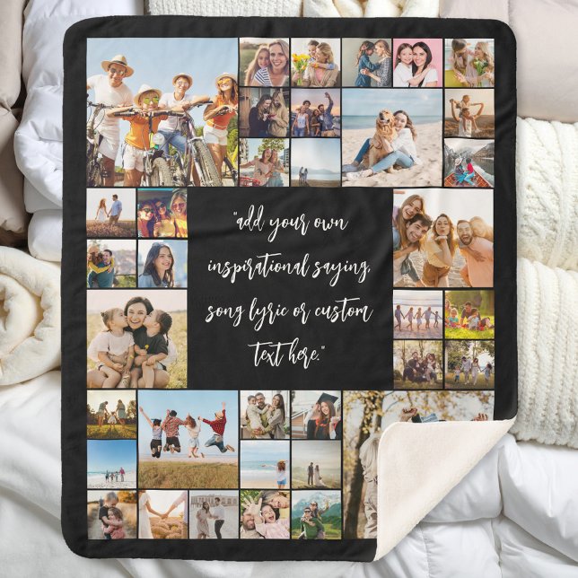 Create Your Own Personalised 36 Photo Collage Sherpa Blanket (Creator Uploaded)