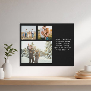 Create Your Own Personalised 3 Photo and Quote Faux Canvas Print