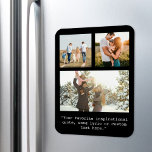 Create Your Own Personalised 3 Photo and Quote Magnet<br><div class="desc">Create your own custom photo and quote magnet. Features three of your photos and personalised text in minimalist typewriter typography.</div>
