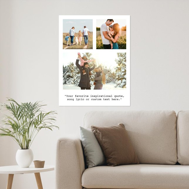 Create Your Own Personalised 3 Photo and Quote Poster (Creator Uploaded)