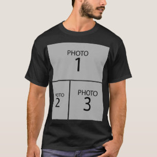 Create your own Personalised 3 PHOTO COLLAGE T-Shirt