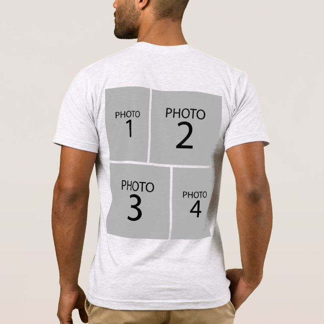 Create your own Personalised 4 PHOTO COLLAGE T-Shirt (Back)