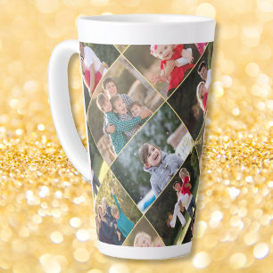 Create Your Own Personalised 6 Photo Collage Text Latte Mug