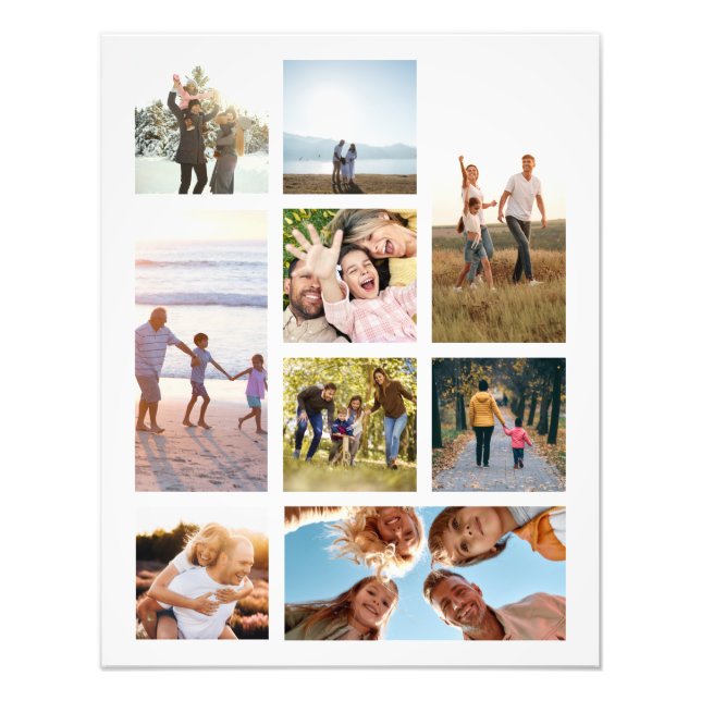 Create Your Own Personalised 9 Photo Collage Print (Front)
