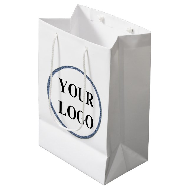 Create Your Own Personalised Add Your Logo Medium Gift Bag (Front Angled)
