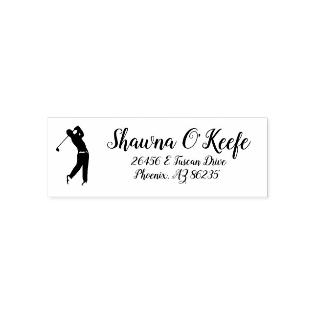 Create Your Own Personalised Address Golf Sports Self-inking Stamp (Design)