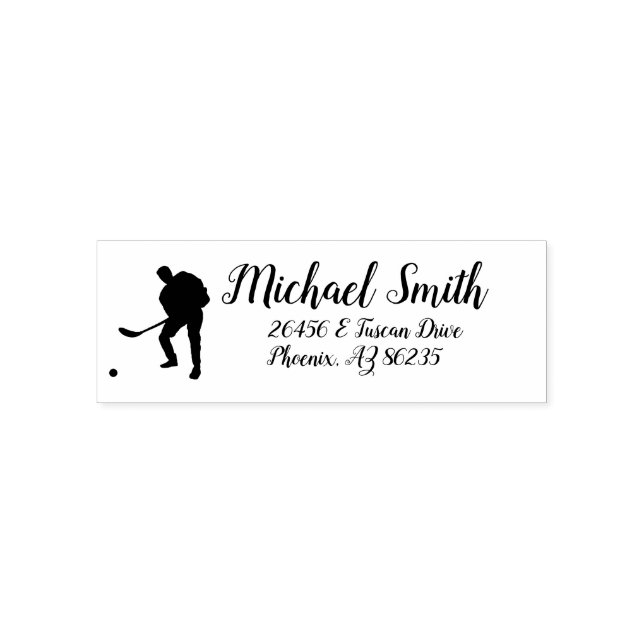 Create Your Own Personalised Address Hockey Self-inking Stamp (Design)