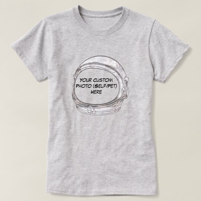 Create Your Own Personalised Astronaut Helmet  T-Shirt (Design Front)