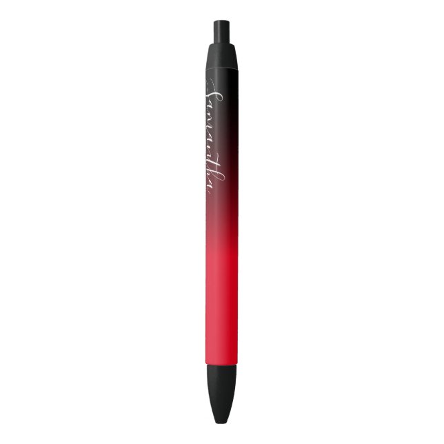 Create Your Own Personalised Black Ombre Ink Pen (Front Vertical)
