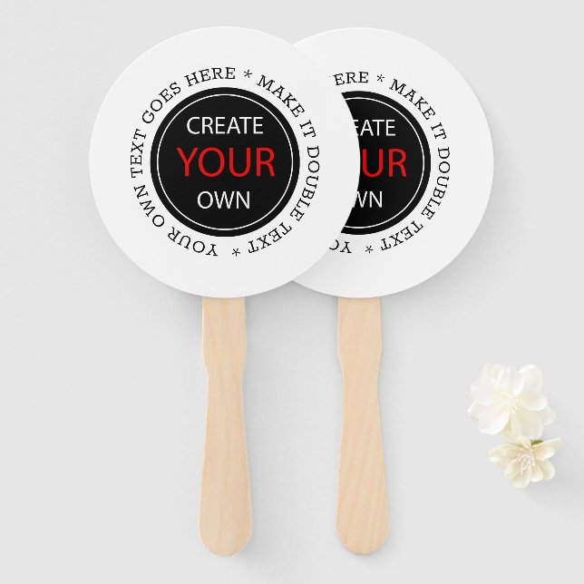 Create Your Own - Personalised, branded / Custom Hand Fan (Front and Back)