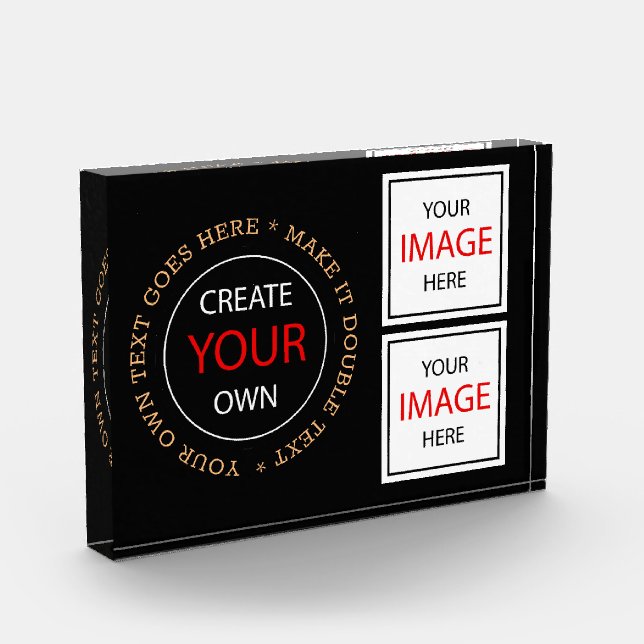 Create Your Own - Personalised, branded / glass Photo Block (Left)